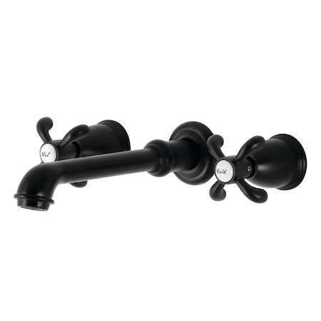Kingston Brass KS7020TX Two-Handle Wall Mount Tub Faucet, Matte Black KS7020TX